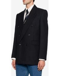 Saint Laurent - Wool Double-Breasted Blazer - Lyst