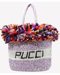 Emilio Pucci - Large Fringe-Trimmed Logo Tote Bag - Lyst