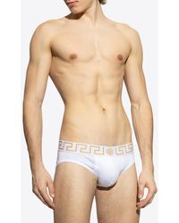 Versace - Greca Border Elastic Waistband Briefs - Lyst