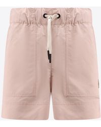 Moncler - Logo Patch Drawstring Shorts - Lyst