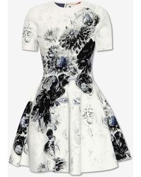 Alexander McQueen - Chiaroscuro Floral Print Mini Dress - Lyst
