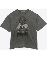 Acne Studios - Skull Print Washed-Effect T-Shirt - Lyst