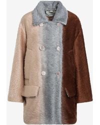 Fendi - Colorblocked Double-Breasted Wool Coat - Lyst