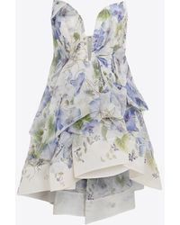 Zimmermann - Natura Draped Floral Mini Dress - Lyst