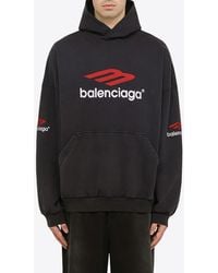 Balenciaga - Icon 3B Sports Hooded Sweatshirt - Lyst