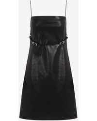 Givenchy - Leather Sleeveless Belted Mini Dress - Lyst