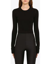 Wardrobe NYC - Long-sleeved Cropped T-shirt - Lyst