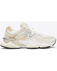 New Balance - 9060 Low-top Sneakers In Turtledove Leather And Mesh - Lyst