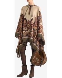 Etro - Floral Paisley Jacquard Wool-Blend Poncho - Lyst