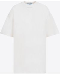 Prada - Logo Patch Short-Sleeved T-Shirt - Lyst