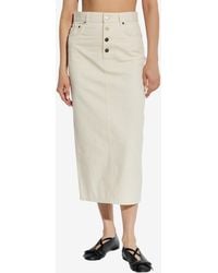 Moschino - Logo Patch Denim Pencil Skirt - Lyst