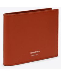 Ferragamo - Logo Leather Bi-Fold Wallet - Lyst