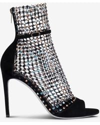 Rene Caovilla - Galaxia 105 Crystal Mesh Ankle Sandals - Lyst