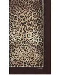 Dolce & Gabbana - Leopard Print Silk Twill Scarf - Lyst