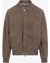 Brunello Cucinelli - Leather Bomber Jacket - Lyst