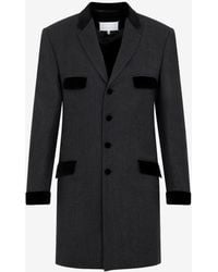Maison Margiela - Single-Breasted Long Wool Blazer - Lyst