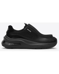 Prada - Systeme Leather And Mesh Low-Top Sneakers - Lyst