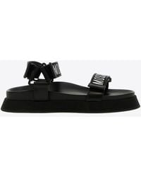 Moschino - Logo Bands Flat Sandals - Lyst