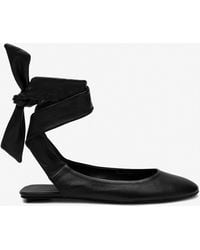 The Attico - Cloe Wraparound Leather Ballet Flats - Lyst