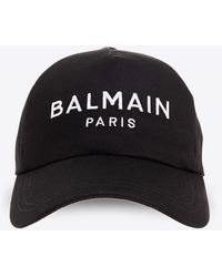 Balmain - Logo-embroidered Cotton-twill Baseball Cap - Lyst