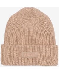 Patou - Logo Ribbed Wool Beanie - Lyst