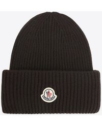 Moncler - Logo-Patch Virgin Wool Beanie - Lyst