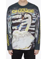 Burberry - The Winds Of Change Graphic-print Oversized Cotton-jersey T-shirt X - Lyst