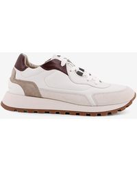 Brunello Cucinelli - Low-Top Leather Sneakers With Monili Detail - Lyst