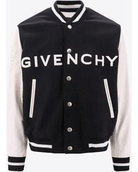 Givenchy - Logo Patch Varsity Bomber Jacket - Lyst