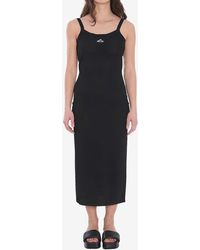 Alexander Wang - Openwork Mesh Midi Dress With Fitted Silhouette - Lyst
