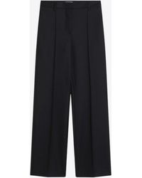 Prada - Wool Wide-Leg Tailored Pants - Lyst