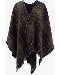 Barbour - Montieth Serape Checked Poncho - Lyst