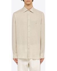 Etro - Logo Embroidered Long-Sleeved Shirt - Lyst