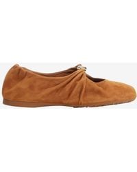 Loewe - Pebble Suede Soft Ballet Flats - Lyst