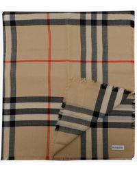 Burberry - Vintage Check Fringed Wool Scarf - Lyst