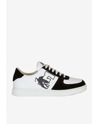 Etro - Pegaso Logo Leather Low-Top Sneakers - Lyst