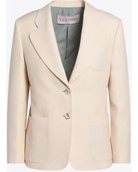 Valentino - Wool And Silk Single-Breasted Jacket - Lyst