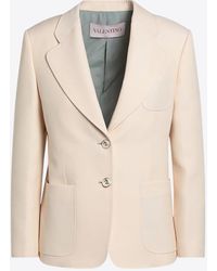Valentino - Wool And Silk Single-Breasted Jacket - Lyst