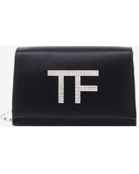 Tom Ford - Disco Satin Clutch With Crystal Tf - Lyst