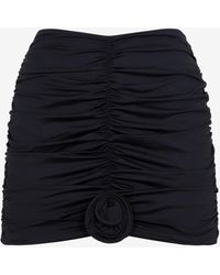 LaRevêche - Lillibet Ruched Mini Skirt With Flower Applique - Lyst