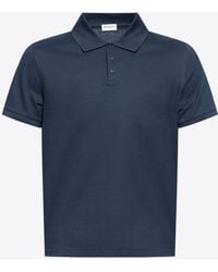 Saint Laurent - Cassandre Embroidered Polo T-Shirt - Lyst