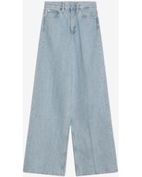 Calvin Klein - Logo Patch Wide-Leg Jeans - Lyst