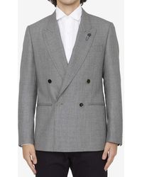 Lardini - Double-Breasted Wool Blazer - Lyst