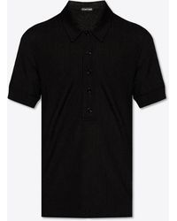 Tom Ford - Logo Embroidered Ribbed Polo T-Shirt - Lyst