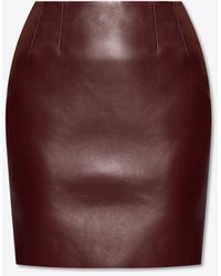 Versace - Mini Leather Pencil Skirt - Lyst
