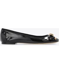 Versace - Opera Bow Patent Leather Ballet Flats - Lyst