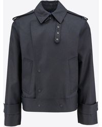 Burberry - Double-Breasted Silk-Blend Jacket - Lyst