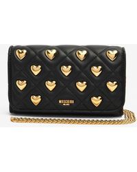 Moschino - Mini Clutch Bag With Heart Studs - Lyst