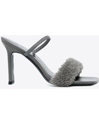 BY FAR - Ada 100 Shearling Strap Sandals - Lyst