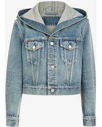 Alaïa - Trucker Cropped Denim Jacket - Lyst